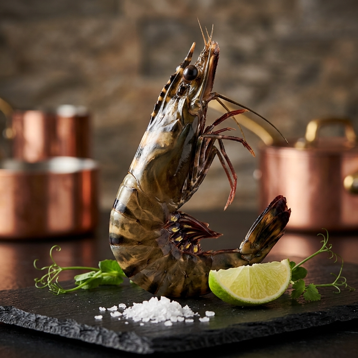 Jumbo Fresh Black Tiger Prawns Wild Seafood