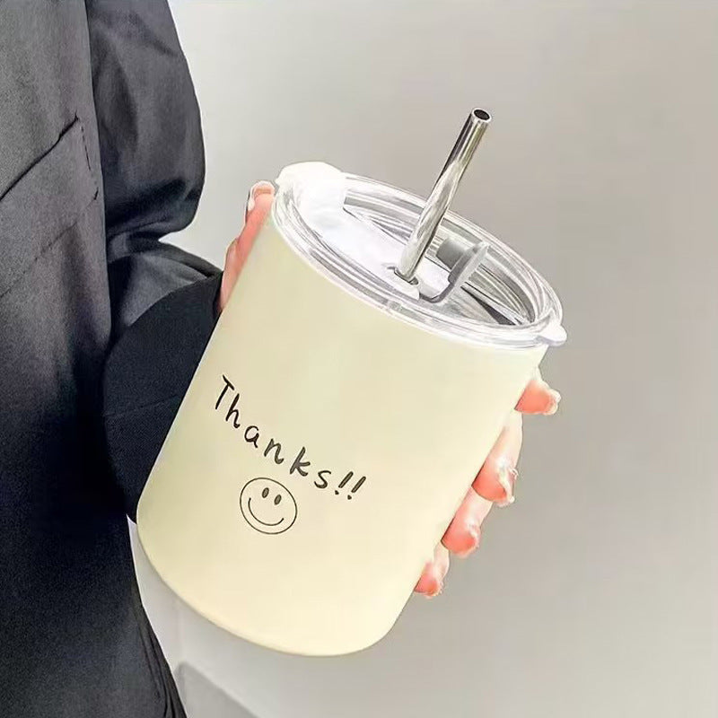 Portable Borosilicate Glass Tumbler with Lid & Straw | Leakproof Car Coffee Cup | Reusable Glass Water Bottle | Couple Gift Cup | Custom Logo Available