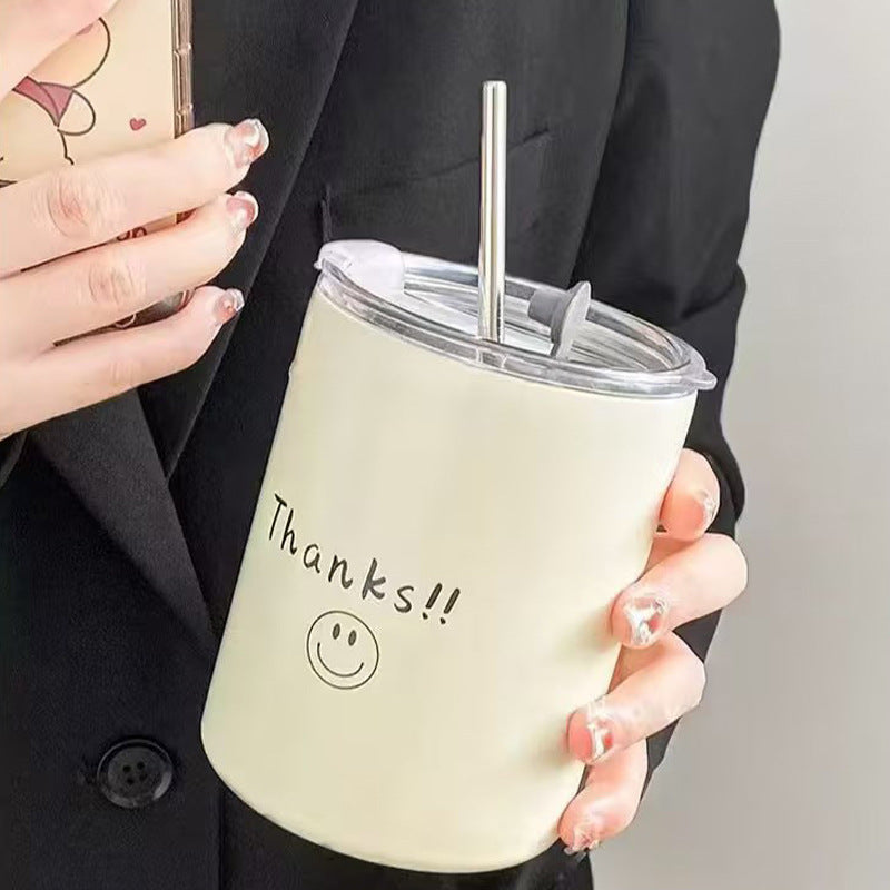 Portable Borosilicate Glass Tumbler with Lid & Straw | Leakproof Car Coffee Cup | Reusable Glass Water Bottle | Couple Gift Cup | Custom Logo Available