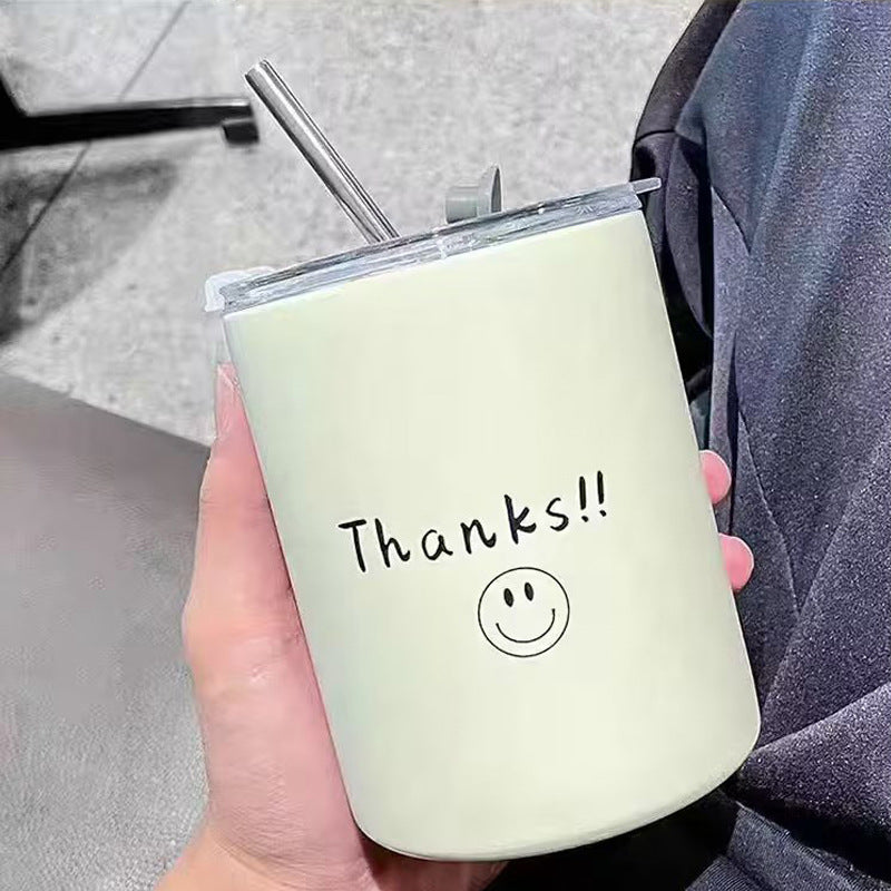 Portable Borosilicate Glass Tumbler with Lid & Straw | Leakproof Car Coffee Cup | Reusable Glass Water Bottle | Couple Gift Cup | Custom Logo Available